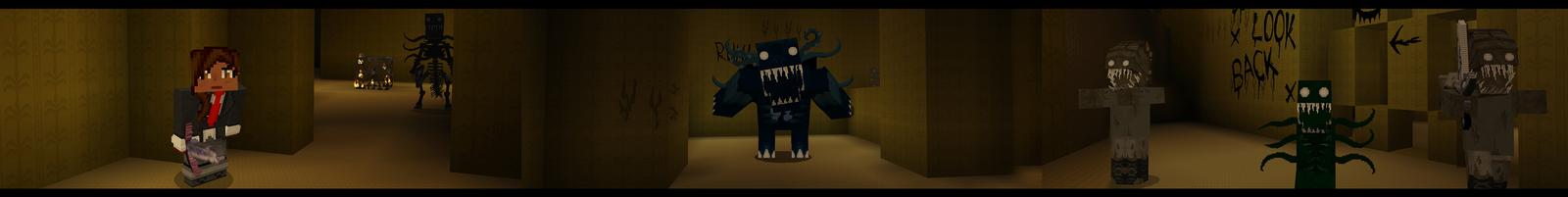 Panorama of the Minecraft Bedrock Marketplace product Backrooms Mansion created by GoE-Craft.