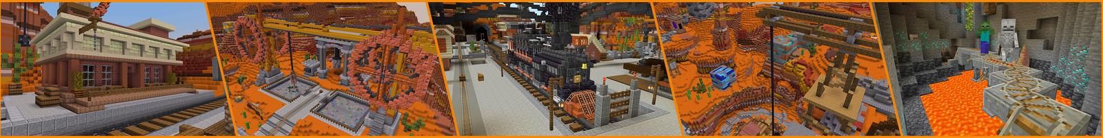 Panorama of the Minecraft Bedrock Marketplace product Badlands Mines created by GoE-Craft.