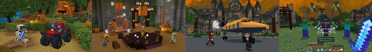Panorama of the Minecraft Bedrock Marketplace product Billionaire Halloween Mansion created by GoE-Craft.
