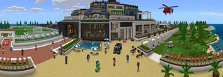 Panorama of the Minecraft Bedrock Marketplace product Billionaire Summer Mansion created by GoE-Craft.