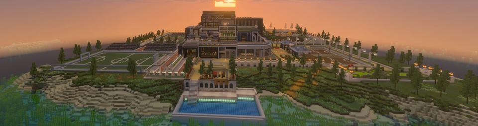 Panorama of the Minecraft Bedrock Marketplace product Billionaire Summer Mansion created by GoE-Craft.
