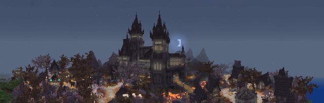 Panorama of the Minecraft Bedrock Marketplace product Castle Dracula created by GoE-Craft.