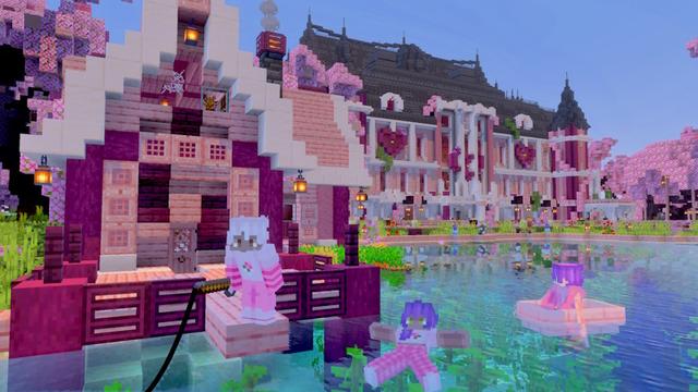 Screenshot of the Minecraft Bedrock Marketplace product Cherry Blossom Mansion created by GoE-Craft.