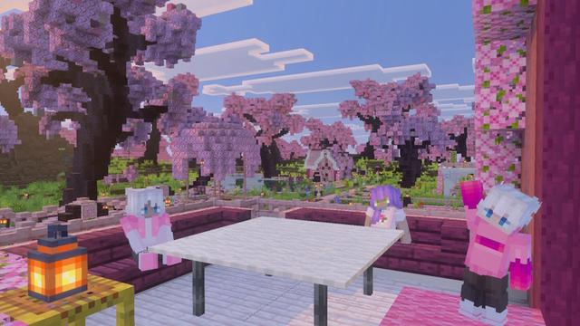 Screenshot of the Minecraft Bedrock Marketplace product Cherry Blossom Mansion created by GoE-Craft.