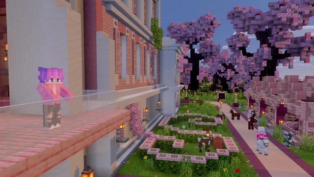 Screenshot of the Minecraft Bedrock Marketplace product Cherry Blossom Mansion created by GoE-Craft.