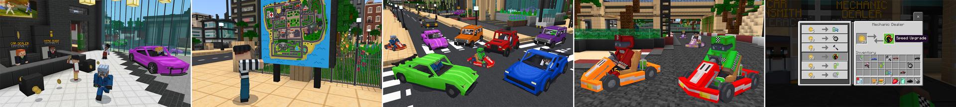 Panorama of the Minecraft Bedrock Marketplace product City Cars Simulator created by GoE-Craft.