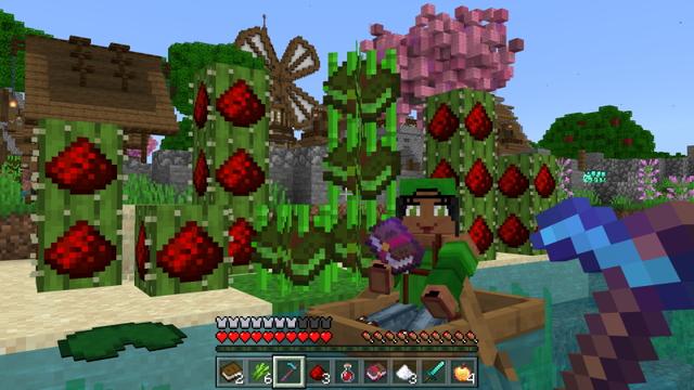 Screenshot of the Minecraft Bedrock Marketplace product Crops are Items created by GoE-Craft.