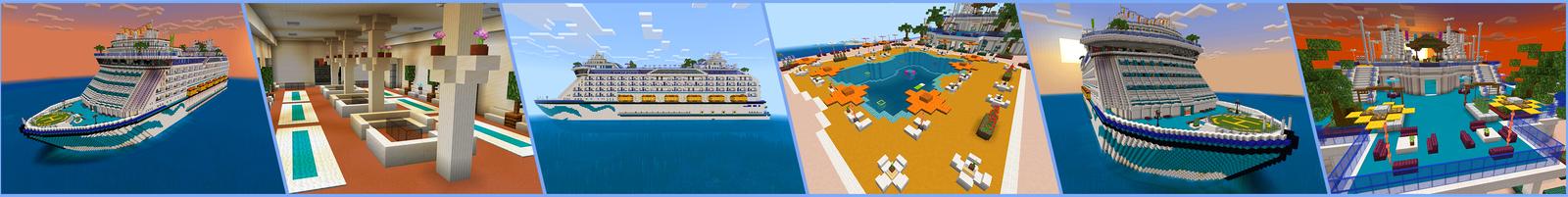 Panorama of the Minecraft Bedrock Marketplace product Cruise Ship - Aurora created by GoE-Craft.