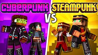 Thumbnail of the Minecraft Bedrock Marketplace product Cyberpunk vs Steampunk created by GoE-Craft.