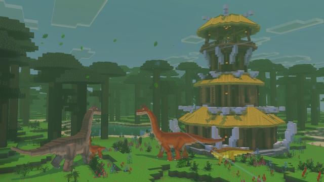Screenshot of the Minecraft Bedrock Marketplace product Dinosaur Dimension Add-On created by GoE-Craft.