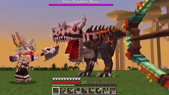 Screenshot of the Minecraft Bedrock Marketplace product Dinosaur Dimension Add-On created by GoE-Craft.