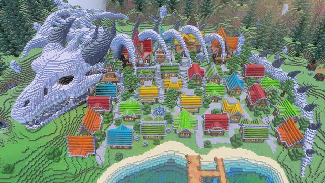 Screenshot of the Minecraft Bedrock Marketplace product Dragon Village created by GoE-Craft.