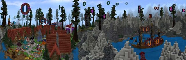Panorama of the Minecraft Bedrock Marketplace product Elytra Mania created by GoE-Craft.