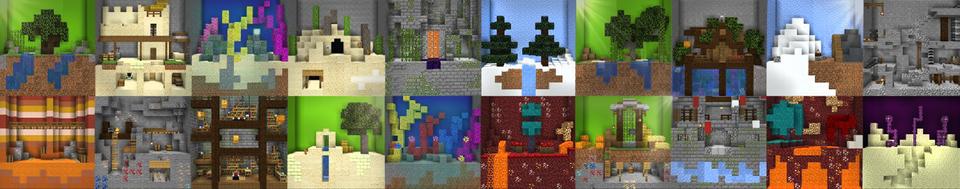 Panorama of the Minecraft Bedrock Marketplace product Find the Button created by GoE-Craft.