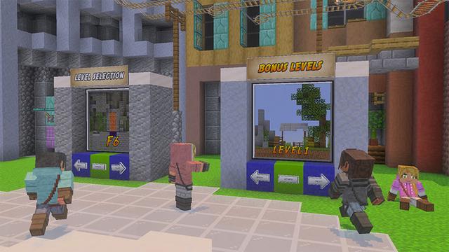 Screenshot of the Minecraft Bedrock Marketplace product Find the Button created by GoE-Craft.