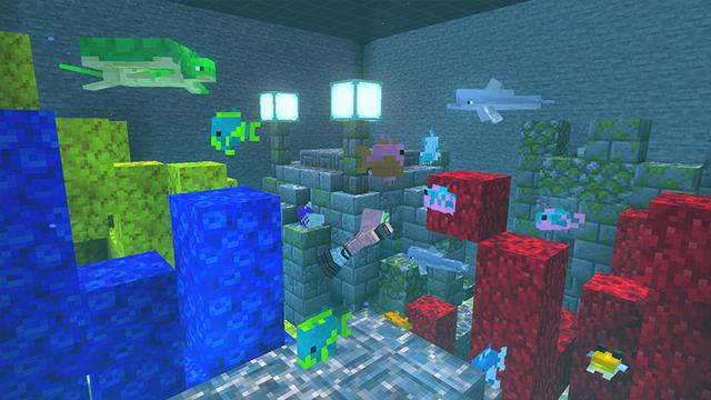 Screenshot of the Minecraft Bedrock Marketplace product Find the Button created by GoE-Craft.