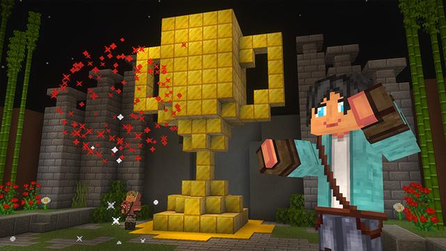 Screenshot of the Minecraft Bedrock Marketplace product Find the Button created by GoE-Craft.