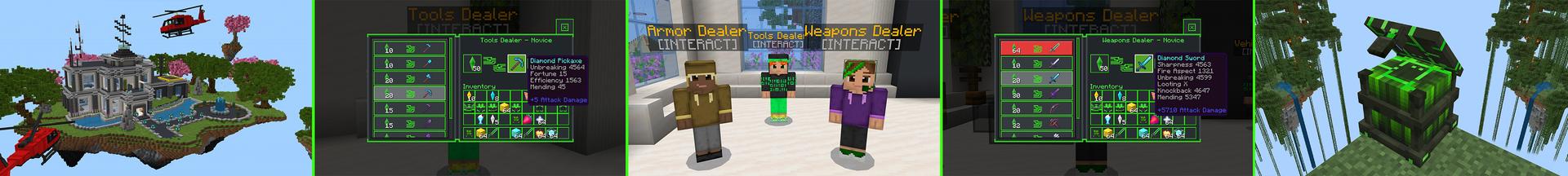 Panorama of the Minecraft Bedrock Marketplace product Hacker Skyblock created by GoE-Craft.