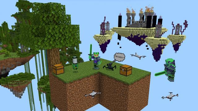 Screenshot of the Minecraft Bedrock Marketplace product Hacker Skyblock created by GoE-Craft.