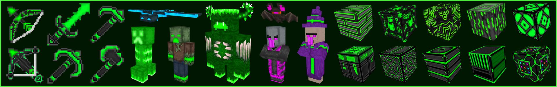 Panorama of the Minecraft Bedrock Marketplace product Hacker Texture Pack created by GoE-Craft.