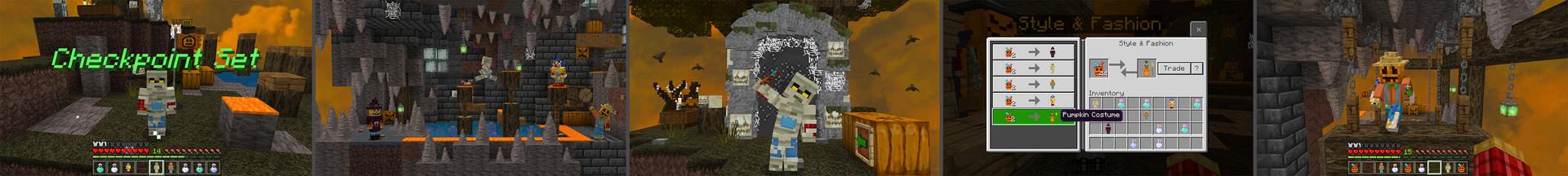 Panorama of the Minecraft Bedrock Marketplace product Halloween Parkour Chunks created by GoE-Craft.