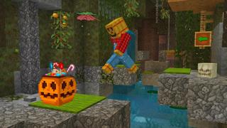Screenshot of the Minecraft Bedrock Marketplace product Halloween Parkour Chunks created by GoE-Craft.