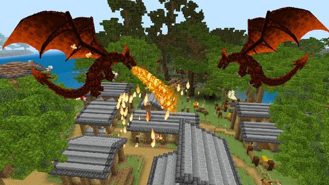 Screenshot of the Minecraft Bedrock Marketplace product HARDCORE: Dragon World created by GoE-Craft.