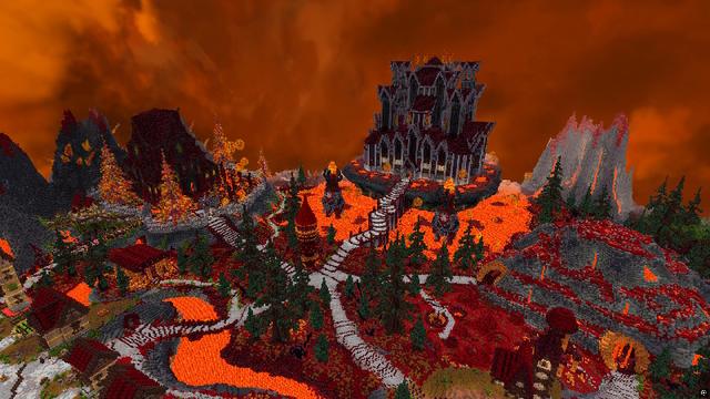 Screenshot of the Minecraft Bedrock Marketplace product Hardcore Fire Kingdom created by GoE-Craft.