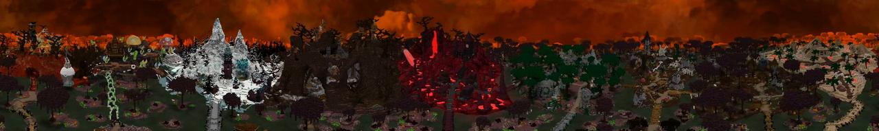 Panorama of the Minecraft Bedrock Marketplace product Haunted Apocalypse created by GoE-Craft.