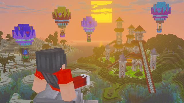 Screenshot of the Minecraft Bedrock Marketplace product Hot Air Balloons! created by GoE-Craft.