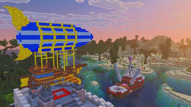 Screenshot of the Minecraft Bedrock Marketplace product Hot Air Balloons! created by GoE-Craft.