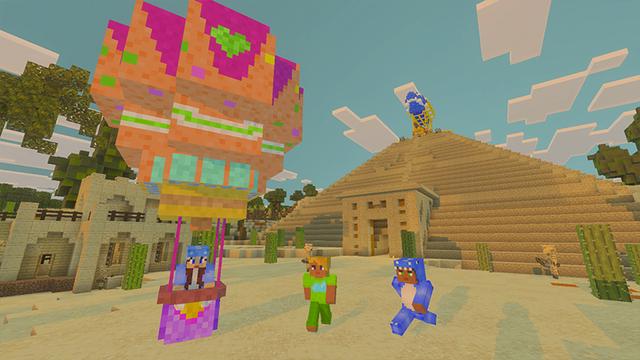 Screenshot of the Minecraft Bedrock Marketplace product Hot Air Balloons! created by GoE-Craft.