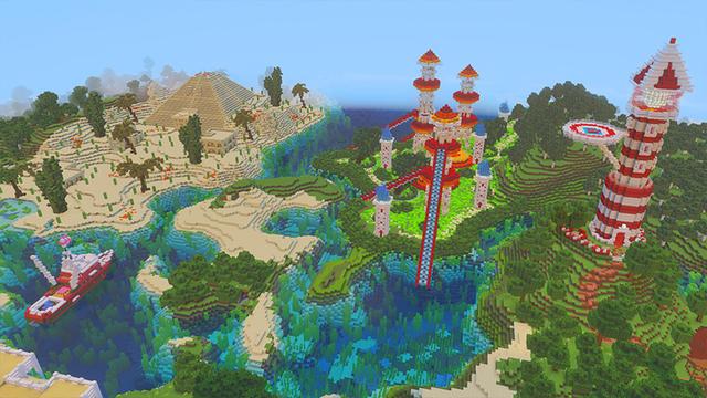 Screenshot of the Minecraft Bedrock Marketplace product Hot Air Balloons! created by GoE-Craft.
