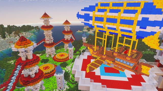 Screenshot of the Minecraft Bedrock Marketplace product Hot Air Balloons! created by GoE-Craft.