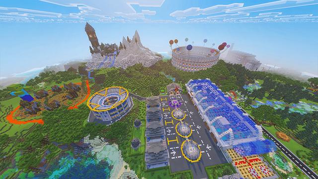 Screenshot of the Minecraft Bedrock Marketplace product Hot Air Balloons! created by GoE-Craft.
