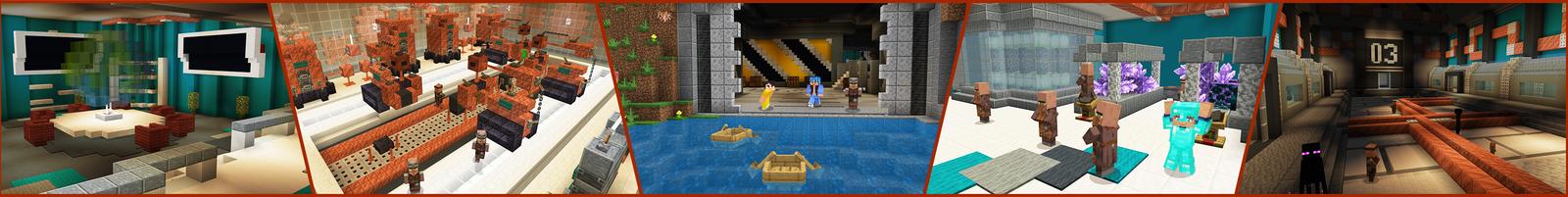 Panorama of the Minecraft Bedrock Marketplace product Invisible Hideout created by GoE-Craft.