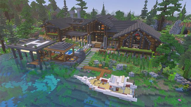 Screenshot of the Minecraft Bedrock Marketplace product Lakeside Cabin created by GoE-Craft.