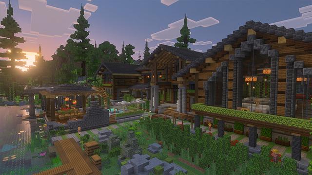 Screenshot of the Minecraft Bedrock Marketplace product Lakeside Cabin created by GoE-Craft.