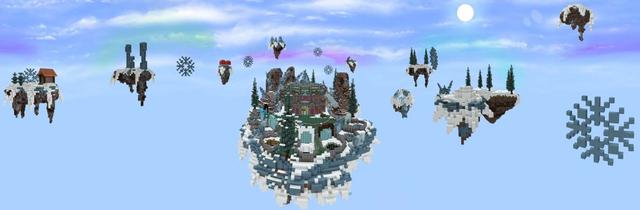 Panorama of the Minecraft Bedrock Marketplace product Lucky Block Parkour-WinterRush created by GoE-Craft.