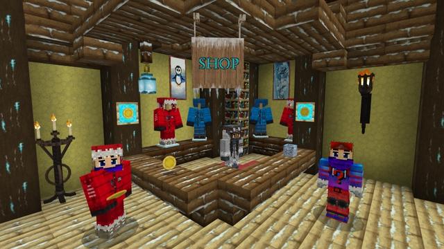 Screenshot of the Minecraft Bedrock Marketplace product Lucky Block Parkour-WinterRush created by GoE-Craft.