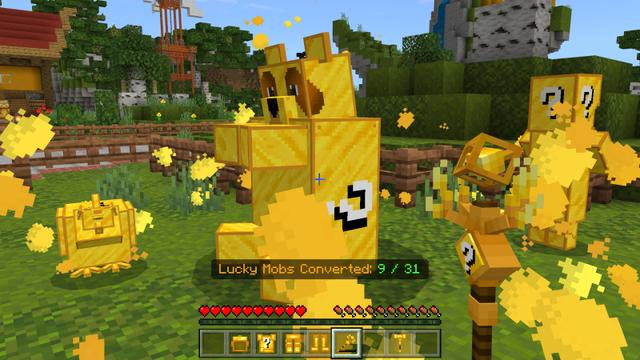 Screenshot of the Minecraft Bedrock Marketplace product Lucky Mobs created by GoE-Craft.