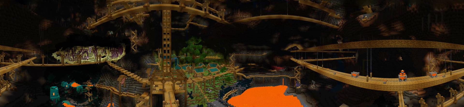Panorama of the Minecraft Bedrock Marketplace product MEGA MINESHAFT created by GoE-Craft.