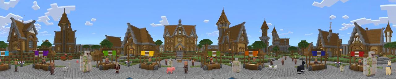 Panorama of the Minecraft Bedrock Marketplace product MEGA VILLAGE created by GoE-Craft.