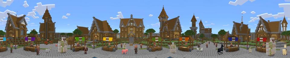 Panorama of the Minecraft Bedrock Marketplace product MEGA VILLAGE created by GoE-Craft.