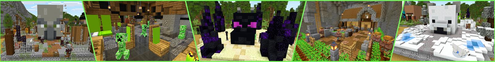 Panorama of the Minecraft Bedrock Marketplace product Mob Heads Village created by GoE-Craft.