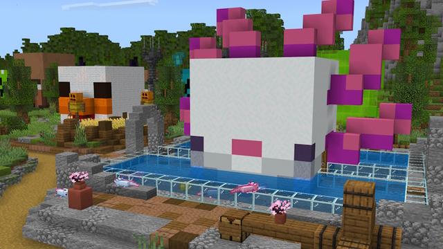 Screenshot of the Minecraft Bedrock Marketplace product Mob Heads Village created by GoE-Craft.