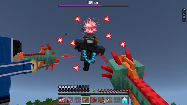 Screenshot of the Minecraft Bedrock Marketplace product Mob Weapons Aquatic Expansion created by GoE-Craft.