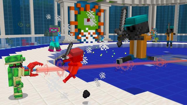 Screenshot of the Minecraft Bedrock Marketplace product Mob Weapons Aquatic Expansion created by GoE-Craft.