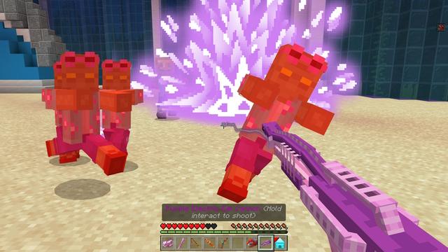 Screenshot of the Minecraft Bedrock Marketplace product Mob Weapons Aquatic Expansion created by GoE-Craft.