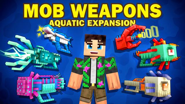 Thumbnail of the Minecraft Bedrock Marketplace product Mob Weapons Aquatic Expansion created by GoE-Craft.